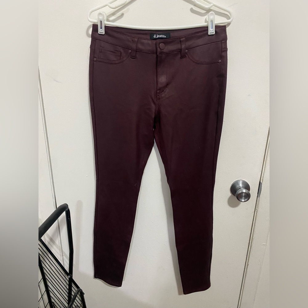 d. jeans Women's Burgundy Coated Jeans